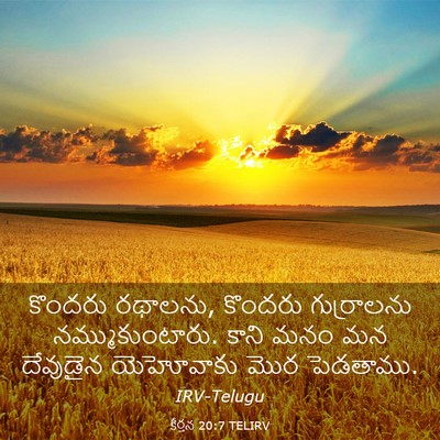 Picture 03 - కీర్తన 20:7 TELIRV - కొందరు రథాలను, - Bible Verse Picture