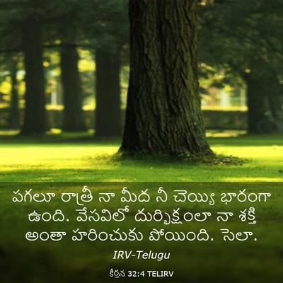 Picture 03 - కీర్తన 32:4 TELIRV - పగలూ రాత్రీ నా మీద - Bible Verse Picture