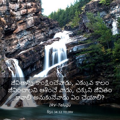 Picture 03 - కీర్తన 34:12 TELIRV - జీవితాన్ని - Bible Verse Picture