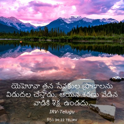 Picture 03 - కీర్తన 34:22 TELIRV - యెహోవా తన సేవకుల - Bible Verse Picture
