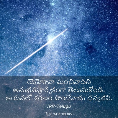 Picture 03 - కీర్తన 34:8 TELIRV - యెహోవా మంచివాడని - Bible Verse Picture
