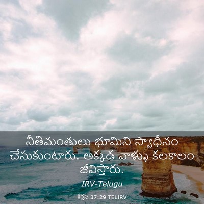 Picture 03 - కీర్తన 37:29 TELIRV - నీతిమంతులు భూమిని - Bible Verse Picture