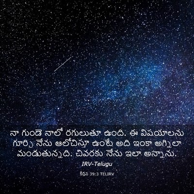 Picture 03 - కీర్తన 39:3 TELIRV - నా గుండె నాలో - Bible Verse Picture