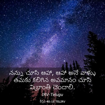 Picture 03 - కీర్తన 40:15 TELIRV - నన్ను చూసి ఆహా, ఆహా - Bible Verse Picture