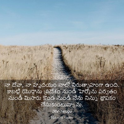 Picture 03 - కీర్తన 42:6 TELIRV - నా దేవా, నా హృదయం - Bible Verse Picture