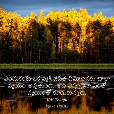 Picture 03 - కీర్తన 49:8 TELIRV - ఎందుకంటే ఒక - Bible Verse Picture