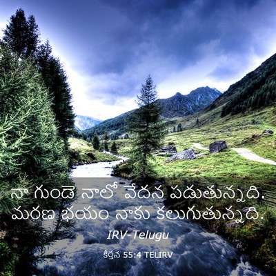 Picture 03 - కీర్తన 55:4 TELIRV - నా గుండె నాలో వేదన - Bible Verse Picture