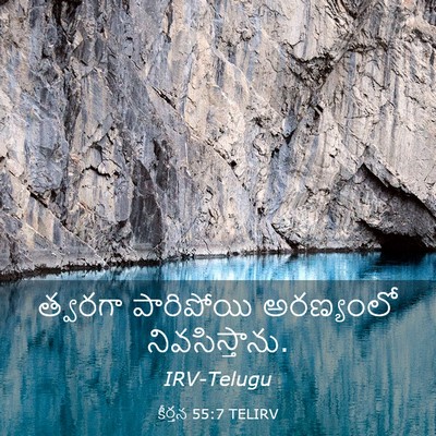 Picture 03 - కీర్తన 55:7 TELIRV - త్వరగా పారిపోయి - Bible Verse Picture