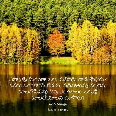 Picture 03 - కీర్తన 62:3 TELIRV - ఎన్నాళ్లు మీరంతా - Bible Verse Picture