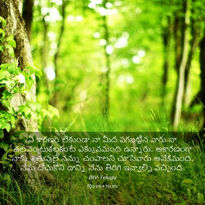 Picture 03 - కీర్తన 69:4 TELIRV - ఏ కారణం లేకుండా నా - Bible Verse Picture