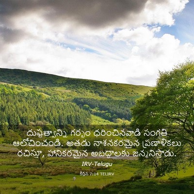 Picture 03 - కీర్తన 7:14 TELIRV - దుష్టత్వాన్ని - Bible Verse Picture