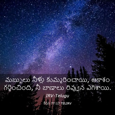 Picture 03 - కీర్తన 77:17 TELIRV - మబ్బులు నీళ్లు - Bible Verse Picture