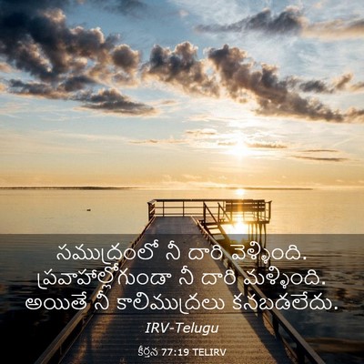 Picture 03 - కీర్తన 77:19 TELIRV - సముద్రంలో నీ దారి - Bible Verse Picture