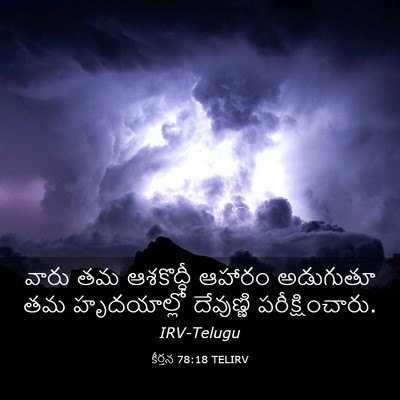 Picture 03 - కీర్తన 78:18 TELIRV - వారు తమ ఆశకొద్దీ - Bible Verse Picture