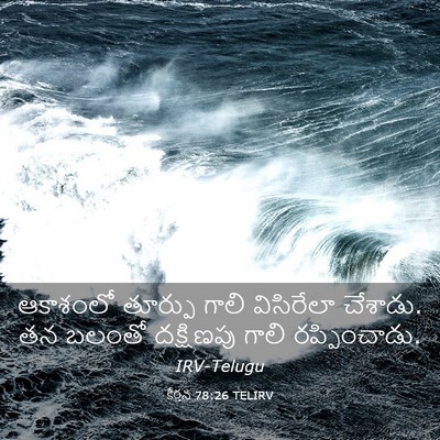 Picture 03 - కీర్తన 78:26 TELIRV - ఆకాశంలో తూర్పు - Bible Verse Picture