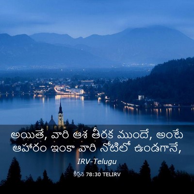 Picture 03 - కీర్తన 78:30 TELIRV - అయితే, వారి ఆశ తీరక - Bible Verse Picture