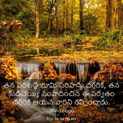 Picture 03 - కీర్తన 78:54 TELIRV - తన పరిశుద్ధ భూమి - Bible Verse Picture