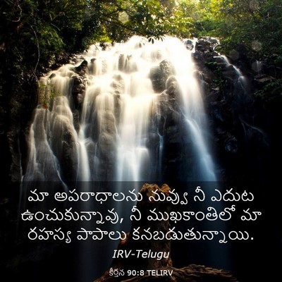 Picture 03 - కీర్తన 90:8 TELIRV - మా అపరాధాలను - Bible Verse Picture