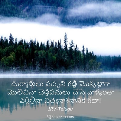 Picture 03 - కీర్తన 92:7 TELIRV - దుర్మార్గులు - Bible Verse Picture