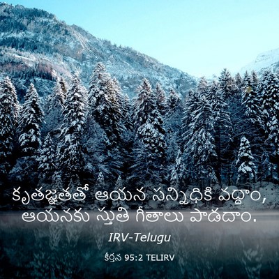 Picture 03 - కీర్తన 95:2 TELIRV - కృతజ్ఞతతో ఆయన - Bible Verse Picture