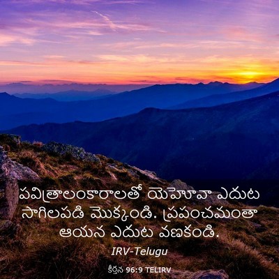 Picture 03 - కీర్తన 96:9 TELIRV - పవిత్రాలంకారాలతో - Bible Verse Picture