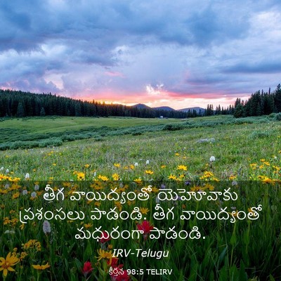 Picture 03 - కీర్తన 98:5 TELIRV - తీగ వాయిద్యంతో - Bible Verse Picture