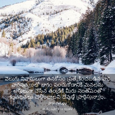 Picture 03 - కొలస్సీ పత్రిక 1:12 TELIRV - వెలుగు నివాసులుగా - Bible Verse Picture