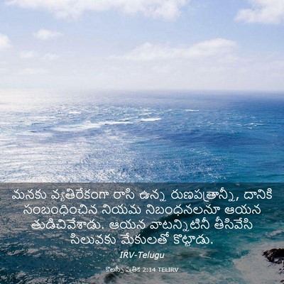 Picture 03 - కొలస్సీ పత్రిక 2:14 TELIRV - మనకు వ్యతిరేకంగా - Bible Verse Picture