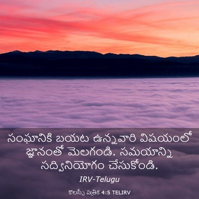 Picture 03 - కొలస్సీ పత్రిక 4:5 TELIRV - సంఘానికి బయట - Bible Verse Picture