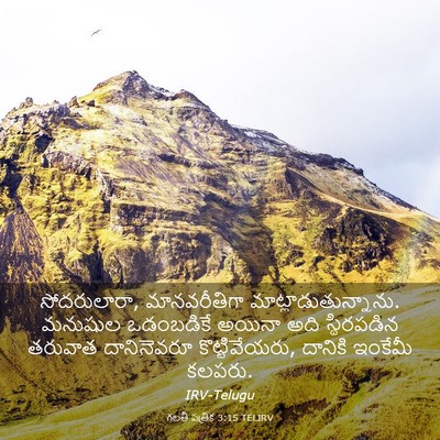 Picture 03 - గలతీ పత్రిక 3:15 TELIRV - సోదరులారా, - Bible Verse Picture