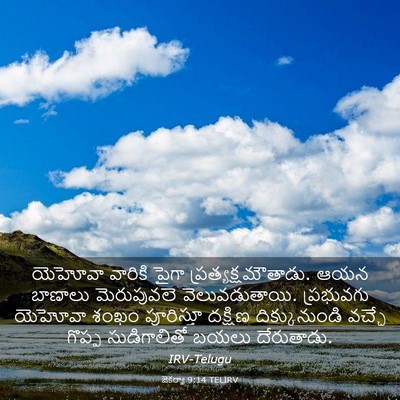 Picture 03 - జెకర్యా 9:14 TELIRV - యెహోవా వారికి - Bible Verse Picture