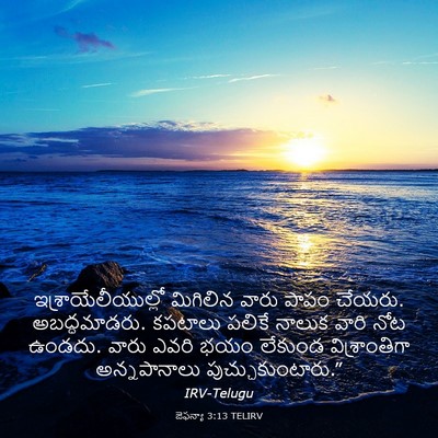Picture 03 - జెఫన్యా 3:13 TELIRV - ఇశ్రాయేలీయుల్లో - Bible Verse Picture