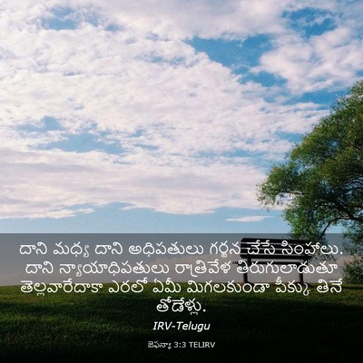 Picture 03 - జెఫన్యా 3:3 TELIRV - దాని మధ్య దాని - Bible Verse Picture