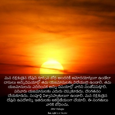 Picture 03 - తీతు పత్రిక 2:9 TELIRV - మన రక్షకుడైన - Bible Verse Picture