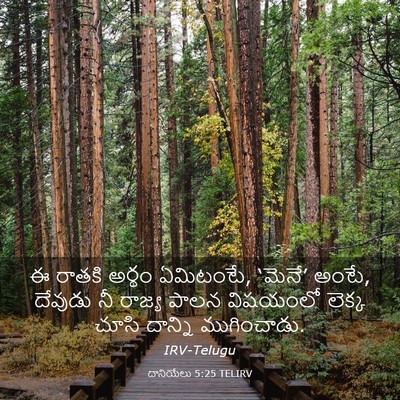 Picture 03 - దానియేలు 5:25 TELIRV - ఈ రాతకి అర్థం - Bible Verse Picture