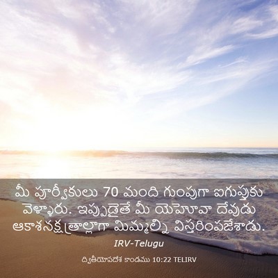 Picture 03 - ద్వితీయోపదేశ కాండము 10:22 TELIRV - మీ పూర్వీకులు 70 - Bible Verse Picture