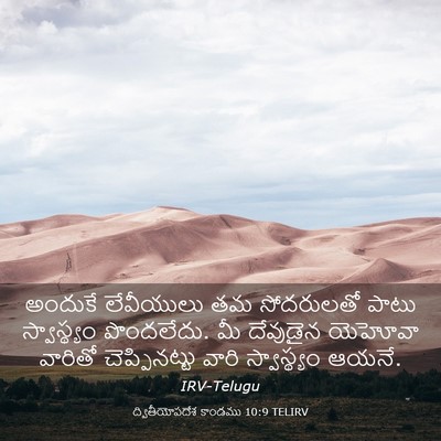 Picture 03 - ద్వితీయోపదేశ కాండము 10:9 TELIRV - అందుకే లేవీయులు - Bible Verse Picture