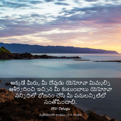 Picture 03 - ద్వితీయోపదేశ కాండము 12:7 TELIRV - అక్కడే మీరు, మీ - Bible Verse Picture