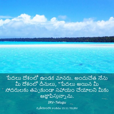 Picture 03 - ద్వితీయోపదేశ కాండము 15:11 TELIRV - పేదలు దేశంలో ఉండక - Bible Verse Picture