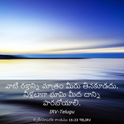 Picture 03 - ద్వితీయోపదేశ కాండము 15:23 TELIRV - వాటి రక్తాన్ని - Bible Verse Picture