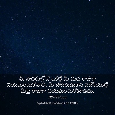 Picture 03 - ద్వితీయోపదేశ కాండము 17:15 TELIRV - మీ సోదరుల్లోనే - Bible Verse Picture