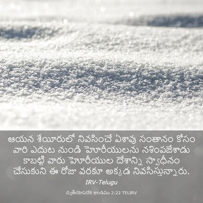 Picture 03 - ద్వితీయోపదేశ కాండము 2:22 TELIRV - ఆయన శేయీరులో - Bible Verse Picture
