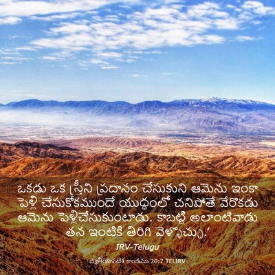 Picture 03 - ద్వితీయోపదేశ కాండము 20:7 TELIRV - ఒకడు ఒక స్త్రీని - Bible Verse Picture