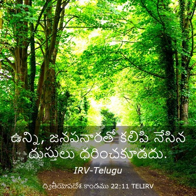 Picture 03 - ద్వితీయోపదేశ కాండము 22:11 TELIRV - ఉన్ని, జనపనారతో - Bible Verse Picture