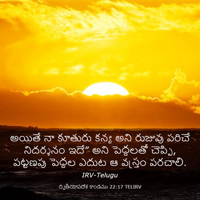 Picture 03 - ద్వితీయోపదేశ కాండము 22:17 TELIRV - అయితే నా కూతురు - Bible Verse Picture