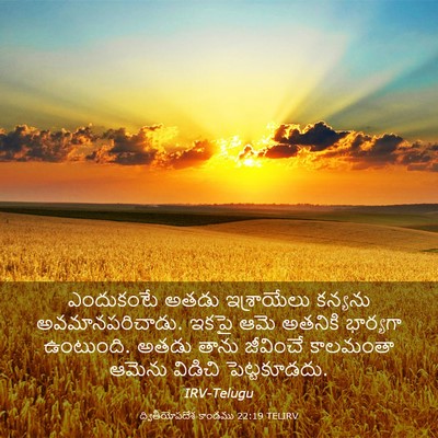 Picture 03 - ద్వితీయోపదేశ కాండము 22:19 TELIRV - ఎందుకంటే అతడు - Bible Verse Picture