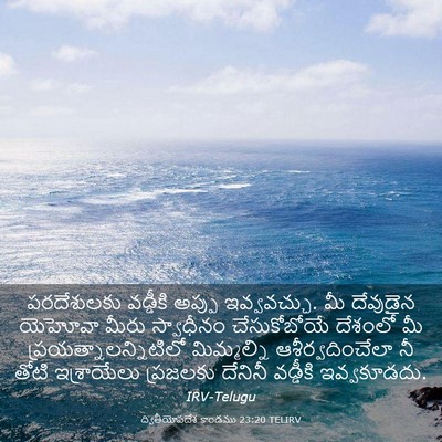 Picture 03 - ద్వితీయోపదేశ కాండము 23:20 TELIRV - పరదేశులకు వడ్డీకి - Bible Verse Picture