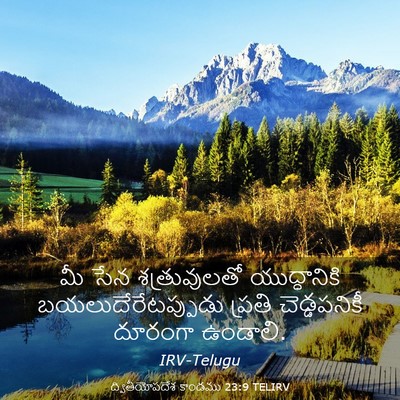 Picture 03 - ద్వితీయోపదేశ కాండము 23:9 TELIRV - మీ సేన శత్రువులతో - Bible Verse Picture