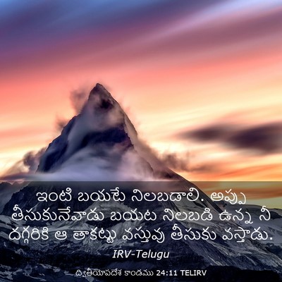 Picture 03 - ద్వితీయోపదేశ కాండము 24:11 TELIRV - ఇంటి బయటే - Bible Verse Picture