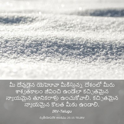 Picture 03 - ద్వితీయోపదేశ కాండము 25:15 TELIRV - మీ దేవుడైన యెహోవా - Bible Verse Picture